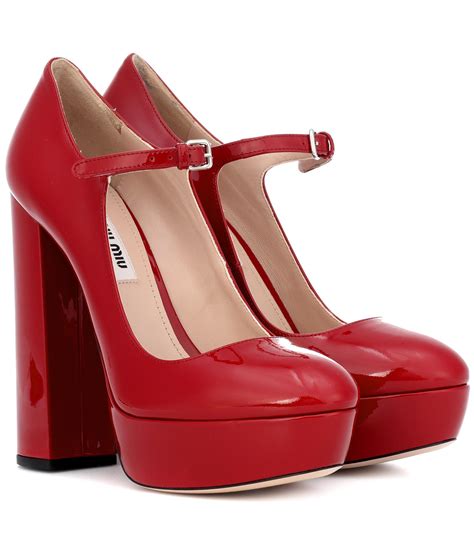 red satin mary janes miu miu canada|Miu Miu Mary Jane Pumps in Red .